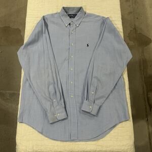 Polo Ralph Lauren Oxford Button Down Shirt LS Blue 16.5-36/37 Pinpoint Yarmouth
